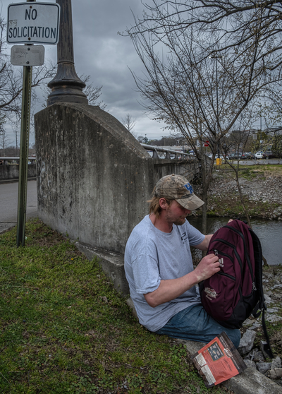 Darryl, who use to live under this bridge near Harding Place Was able to be relocated at a motel in the area as part of a transitional housing program provided by Metro. But many others still need housing. (Photo: John Partipilo)