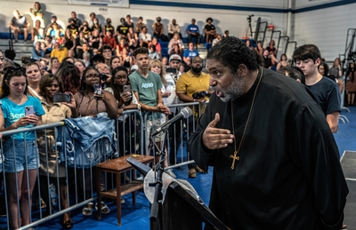 Bishop William Barber, photographed on June 2, 2023, at a Nashville rally to raise the minimum wage. (Photo: John Partipilo)